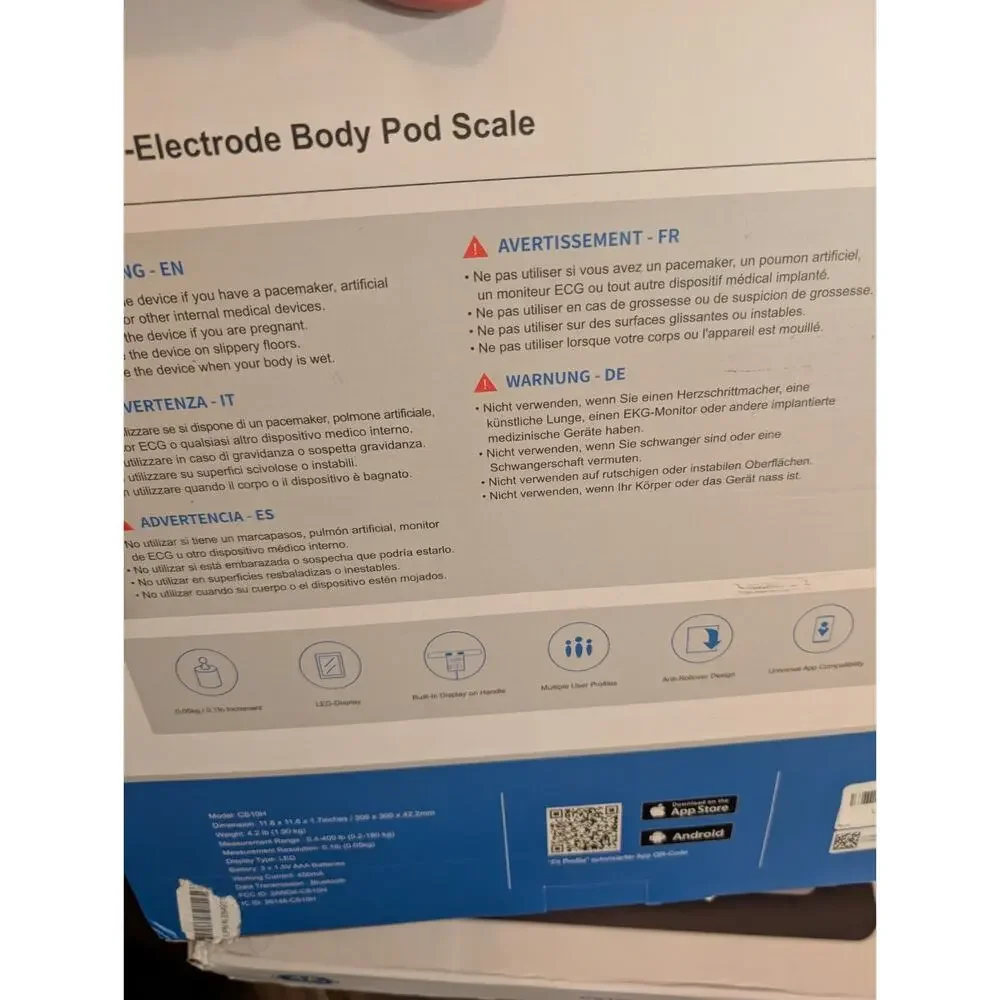SMART Scale GE Weight: 8-Electrode Digital Scale for Weight Fat BMI Muscle Mass
